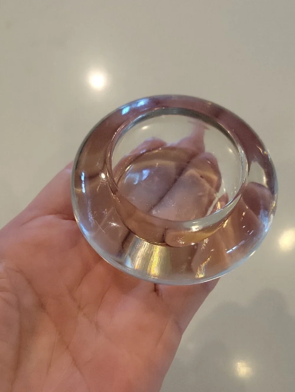 Pier 1 Clear Glass Round Tealight Candle Holder